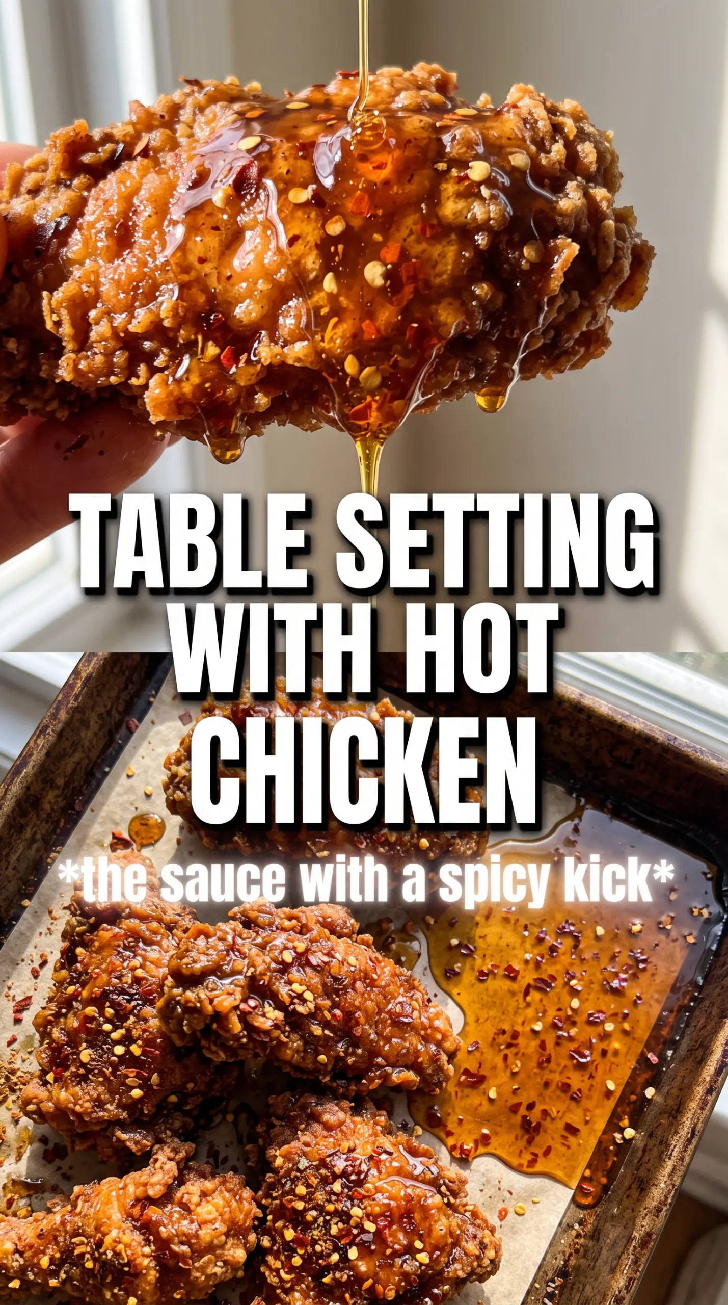 Baked Crunchy Hot Honey Chicken crispy sweet-spicy