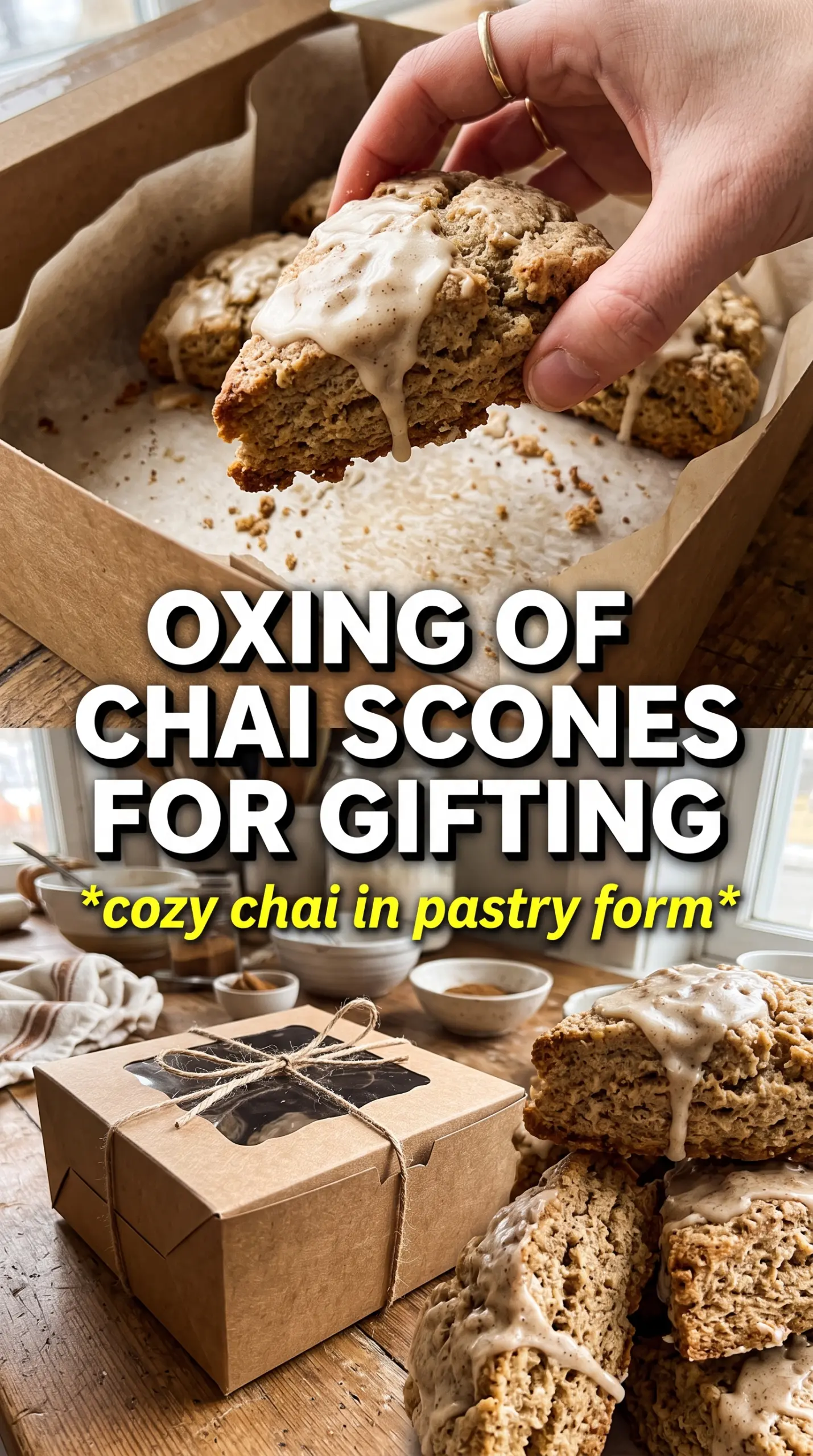 Chai Scones With Maple Chai Glaze golden spiced