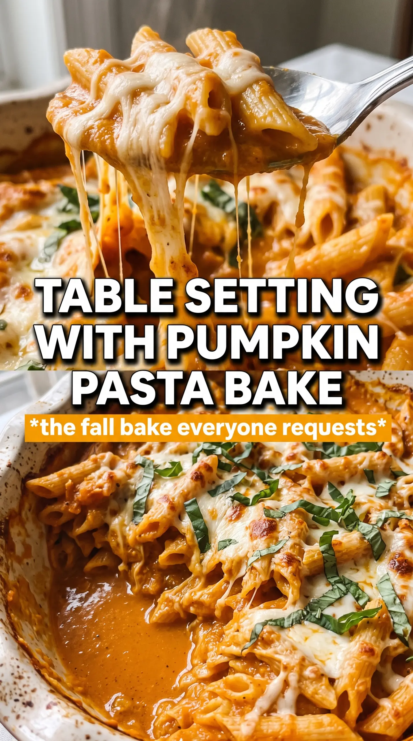 Cheesy Pumpkin Pasta Bake creamy baked pasta