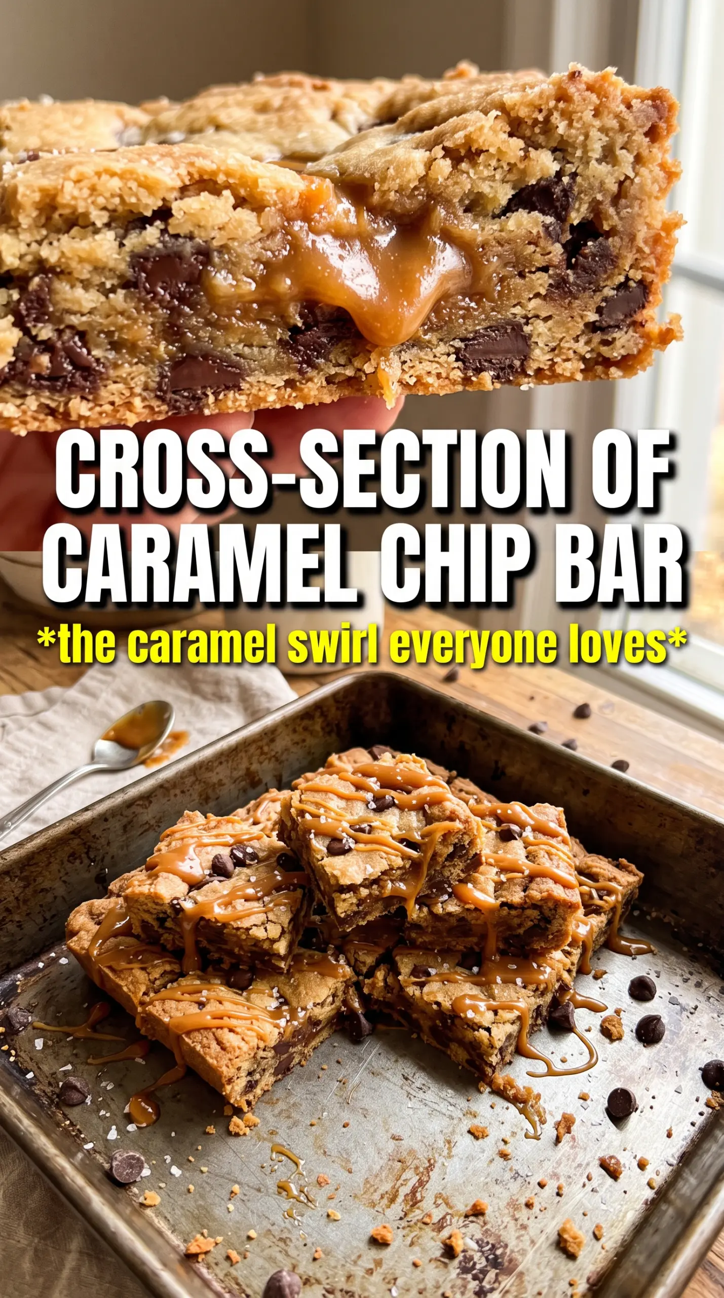 Chocolate Chip Caramel Bars gooey oat bars