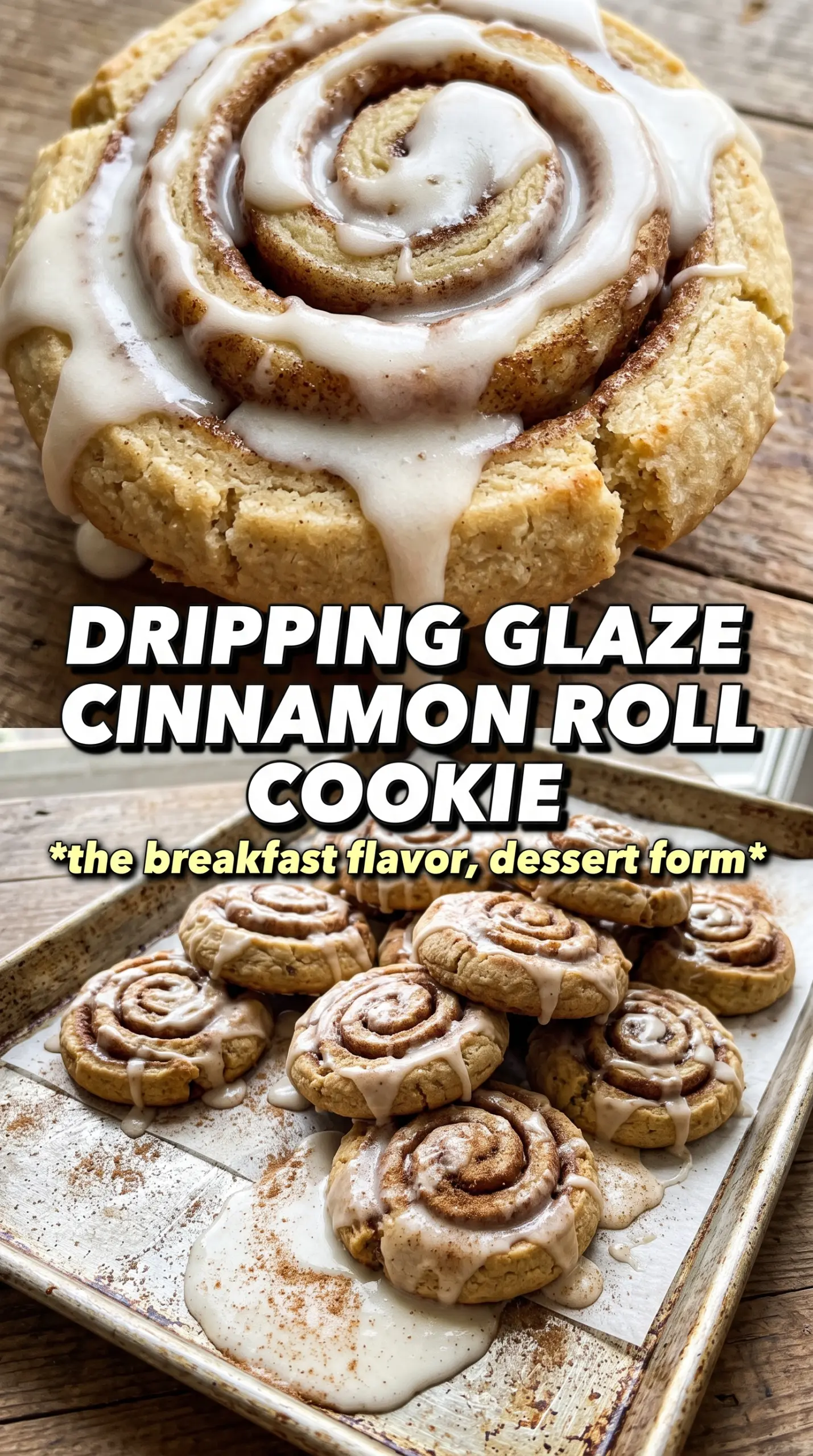 Cinnamon Roll Cookies swirled glazed soft-baked