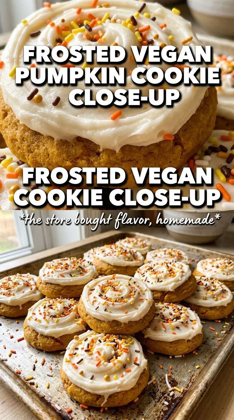 Copycat Vegan Pillsbury Pumpkin Sugar Cookies soft frosted