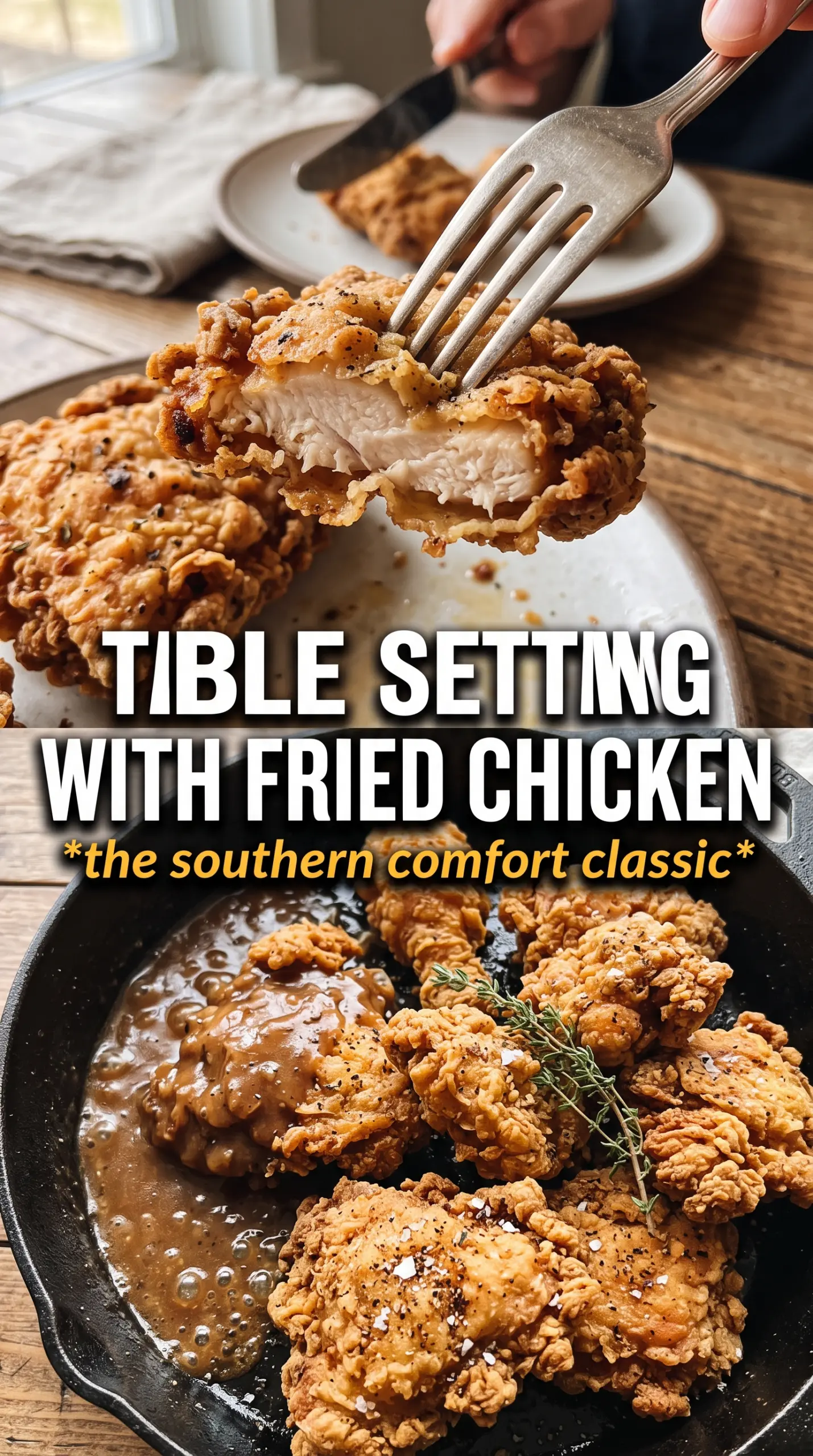 Country fried chicken crispy gravy