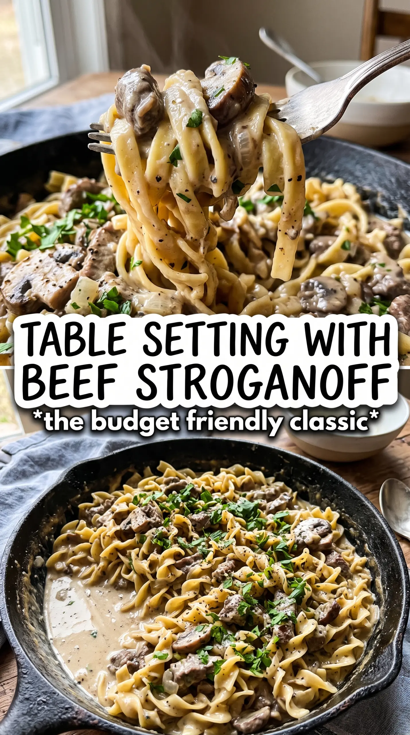 Ground Beef Stroganoff creamy mushrooms noodles