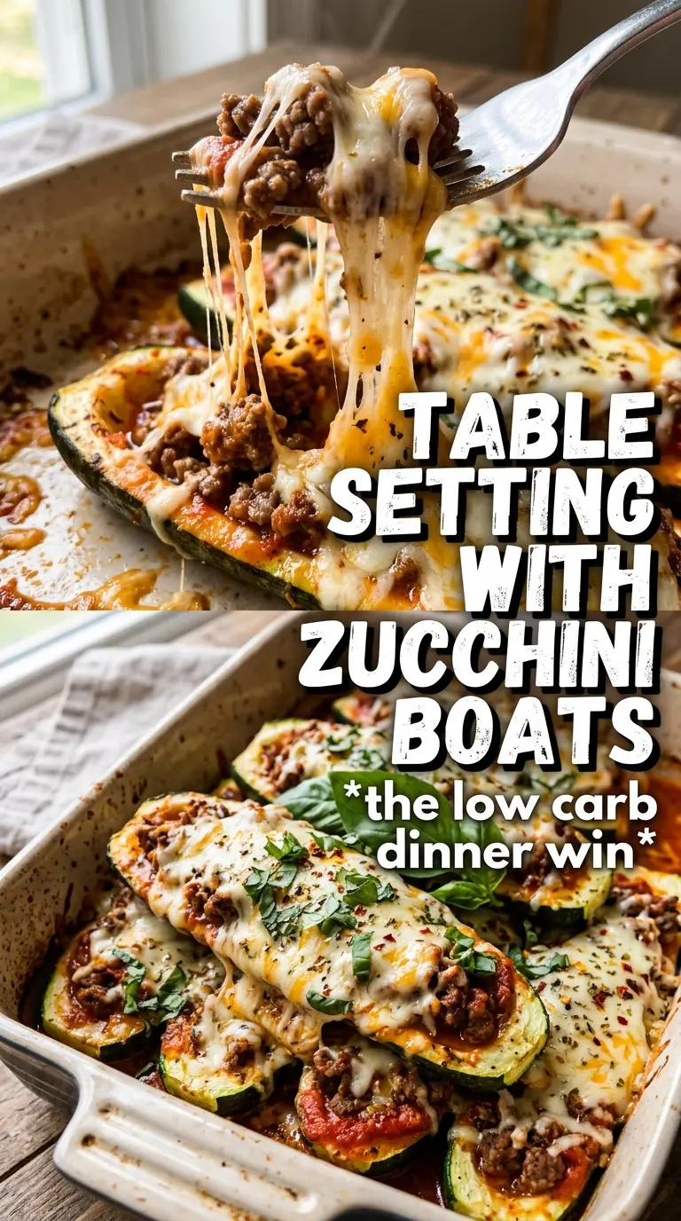 Ground Beef Zucchini Boats cheesy savory baked