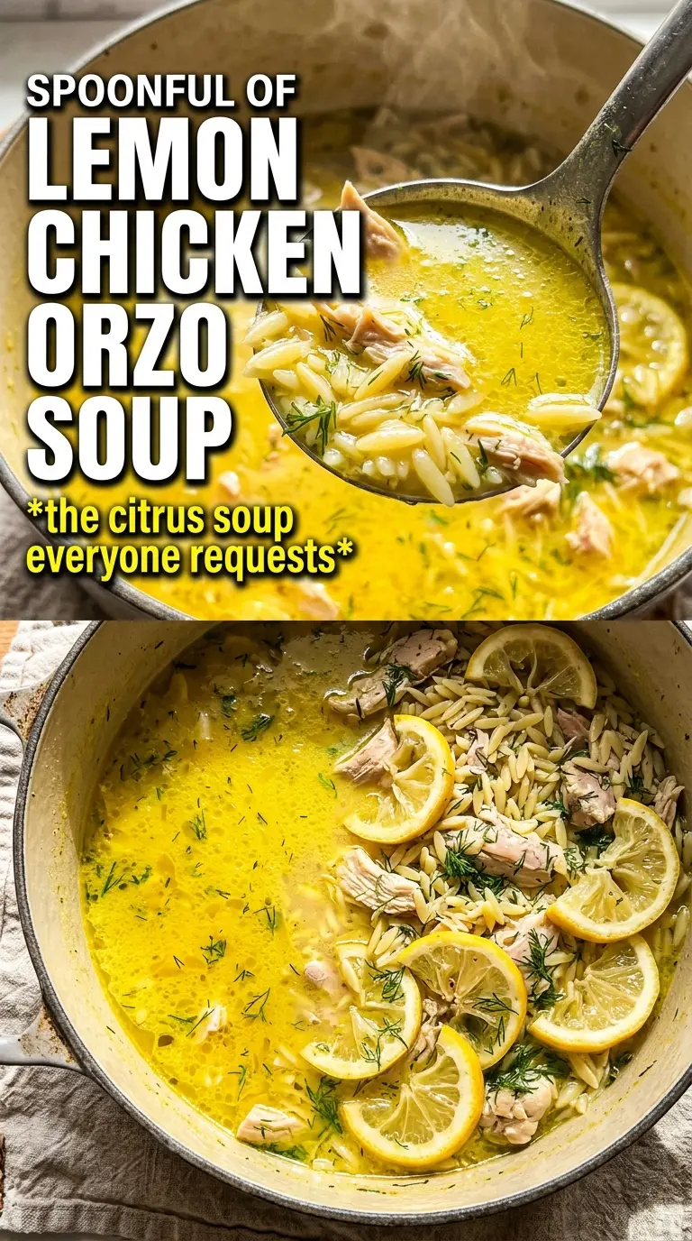 Lemon Chicken Orzo Soup bright brothy