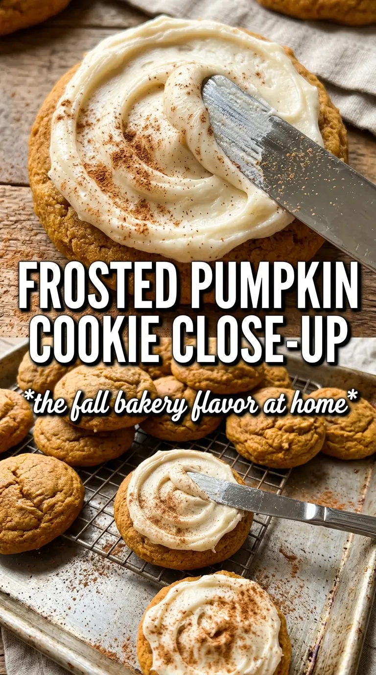 Pumpkin Cookies With Cream Cheese Frosting soft swirled cinnamon