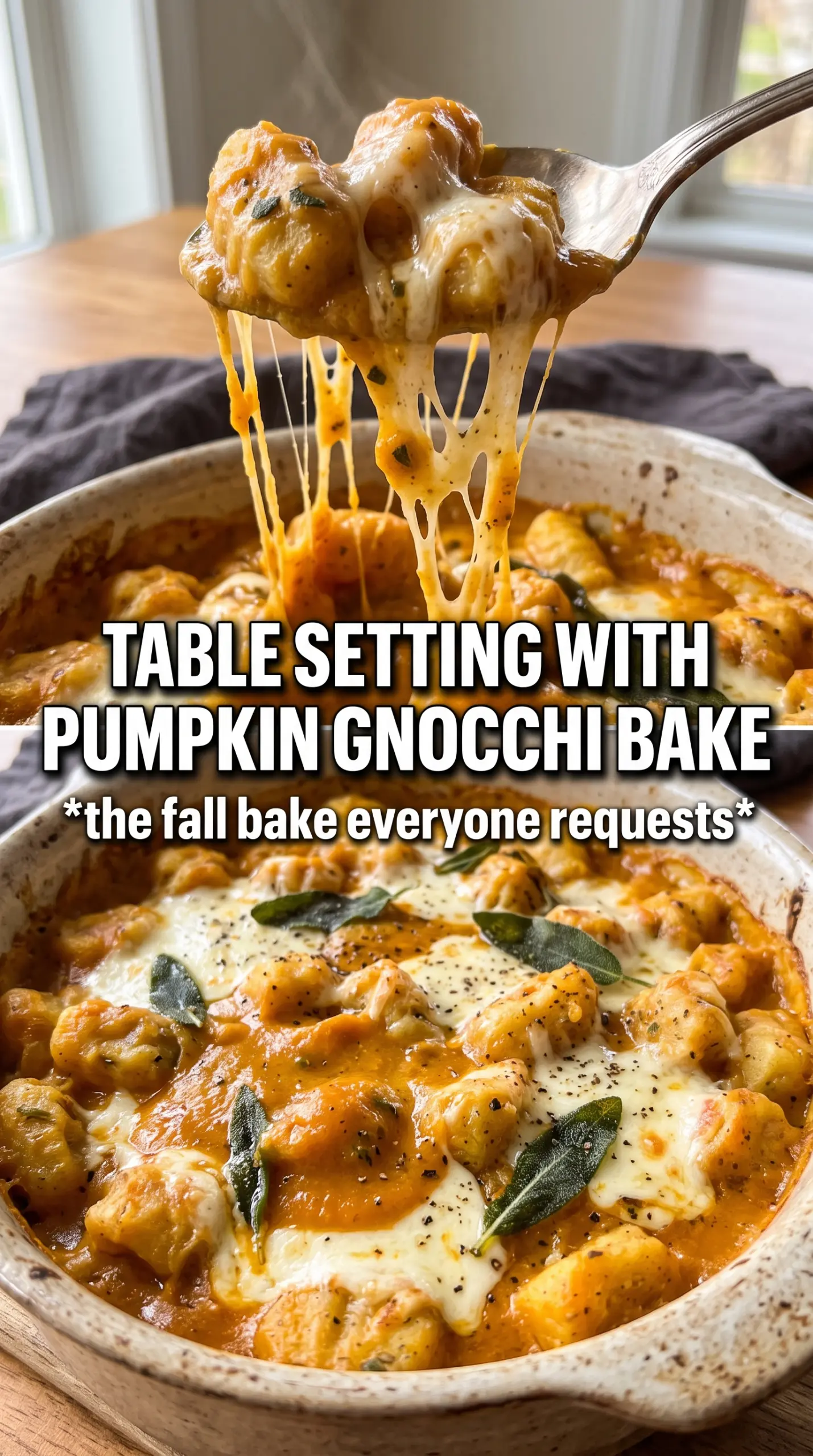 Pumpkin Gnocchi Bake creamy golden cheesy