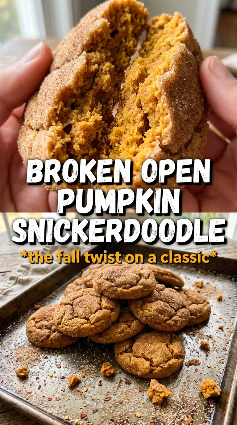 Pumpkin snickerdoodle cookies soft crinkled cinnamon-sugar