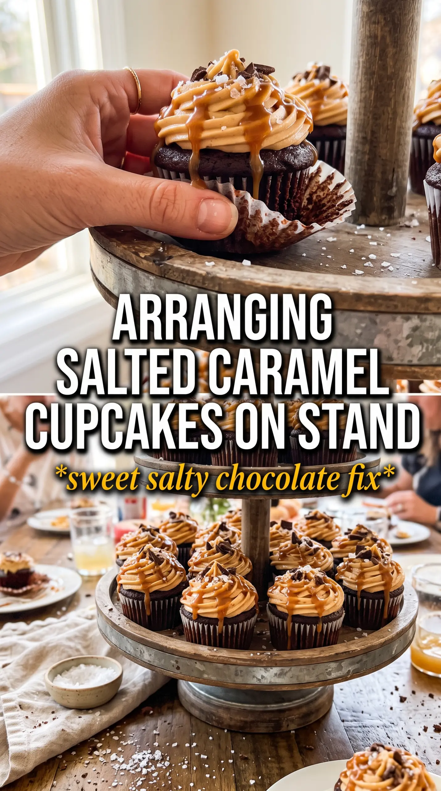 Salted Caramel Chocolate Cupcakes dark chocolate caramel-filled