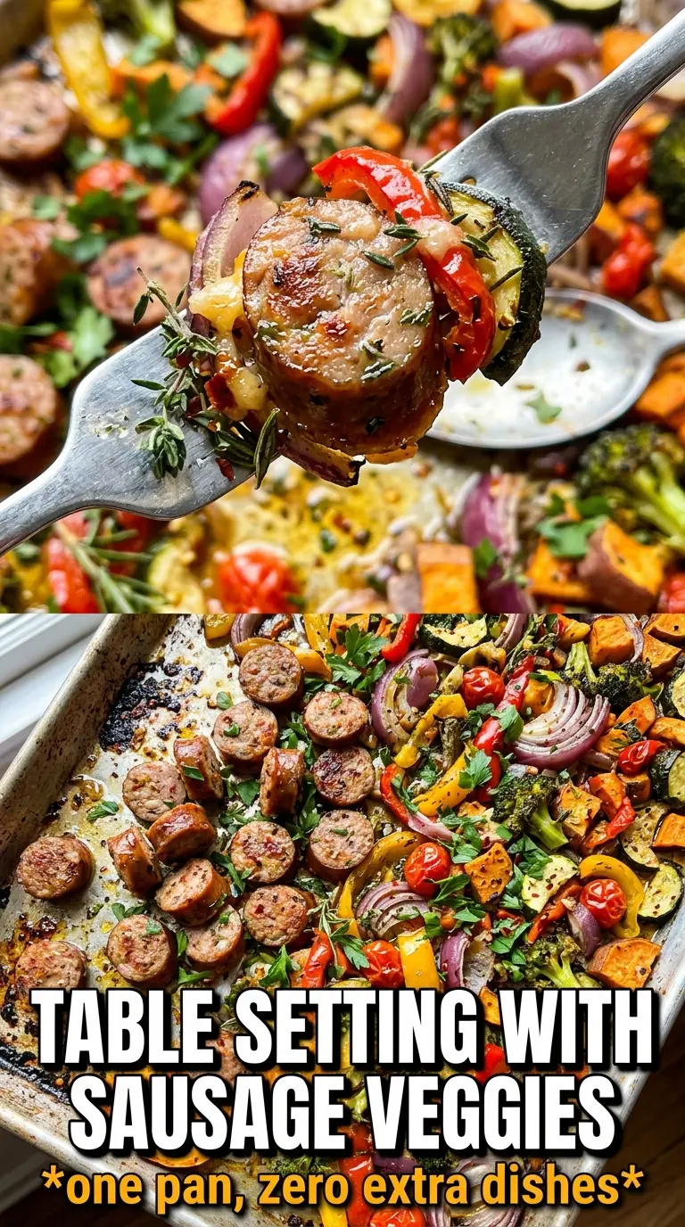 Sheet Pan Sausage and Fall Veggies caramelized roasted balsamic