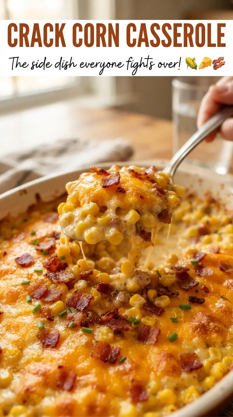 Crack Corn Casserole creamy cheesy bacon jalapeno