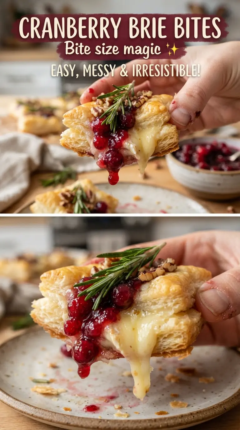 Cranberry Brie Bites flaky brie cranberry pecan