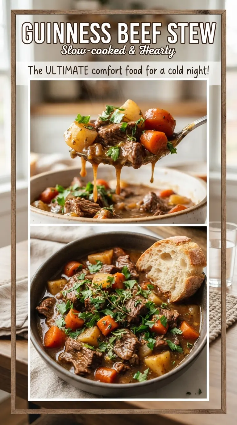 Guinness Beef Stew dark glossy comforting