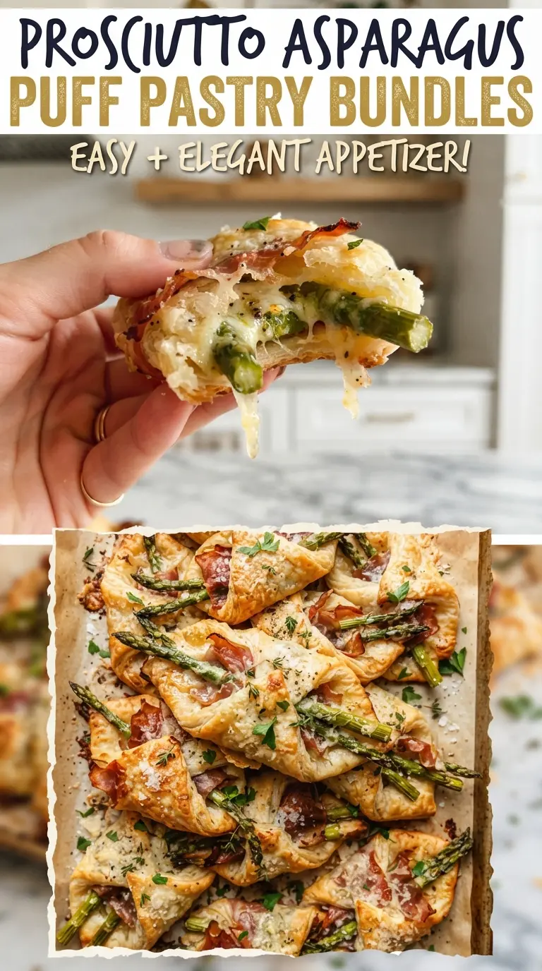 Prosciutto Asparagus Puff Pastry Bundles flaky savory bright