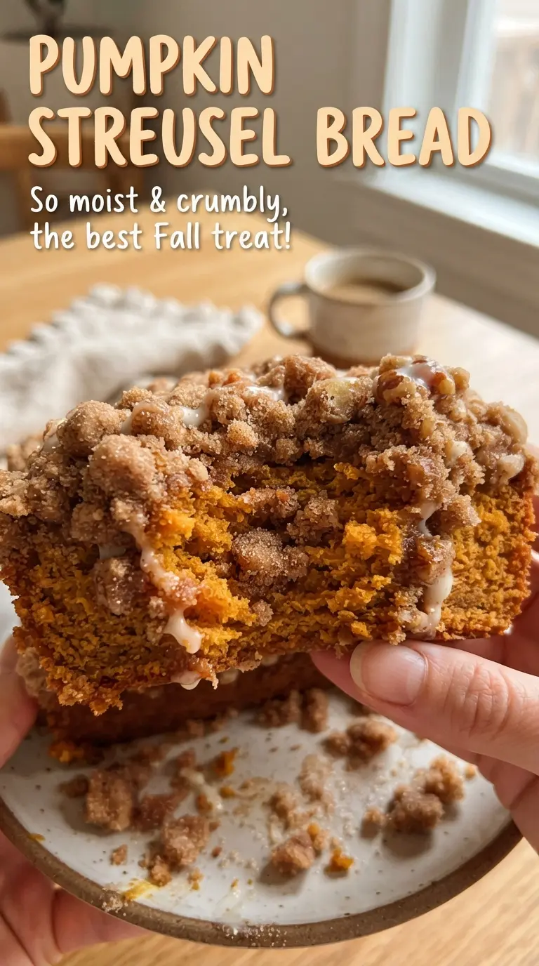 Pumpkin Streusel Bread moist crumbly cinnamon topping