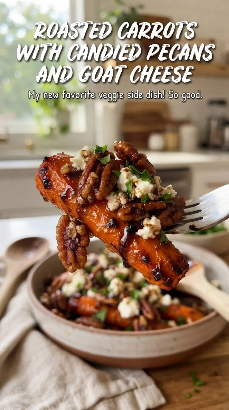 Roasted Carrots with Candied Pecans and Goat Cheese caramelized creamy crunchy