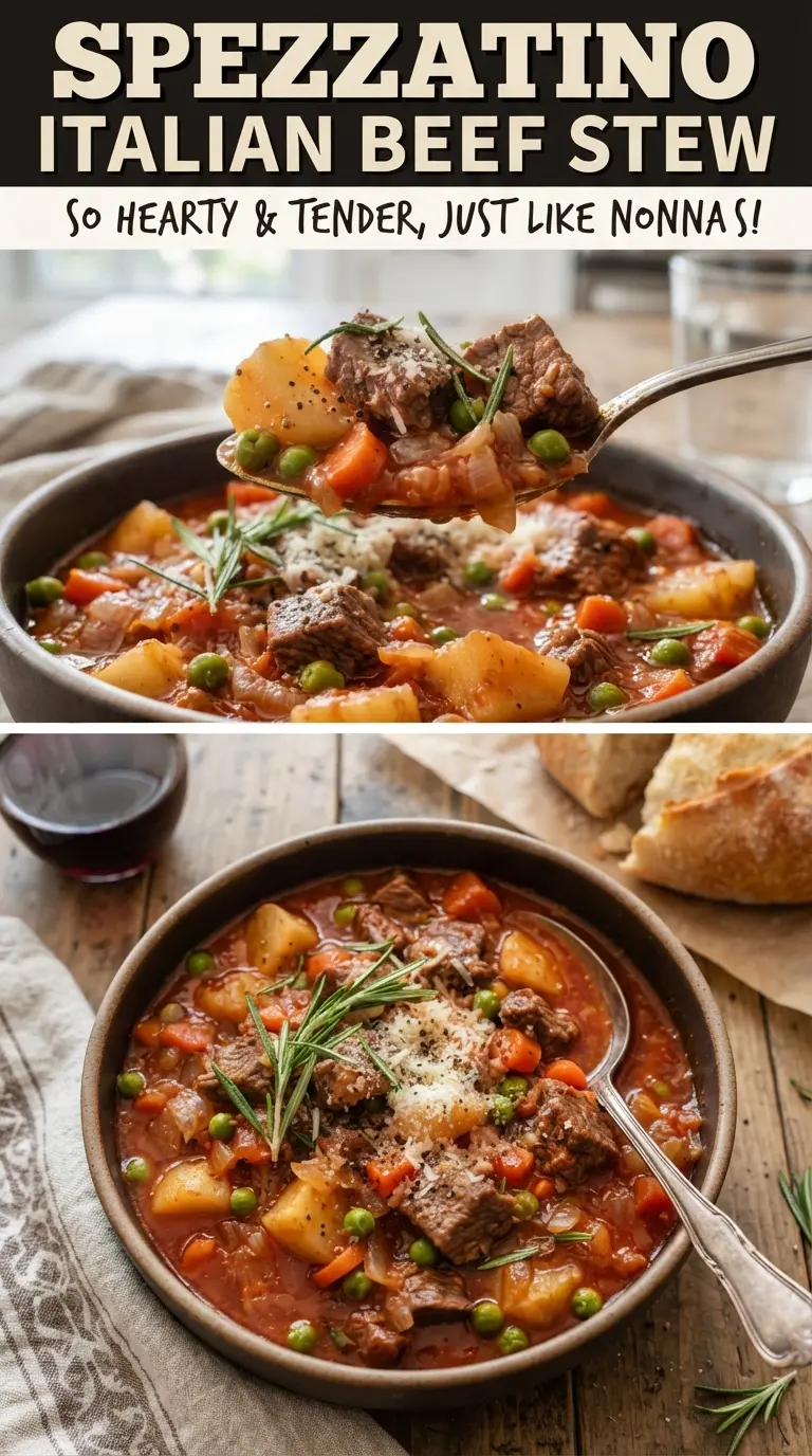 Spezzatino Italian Beef Stew tender beef potatoes rosemary